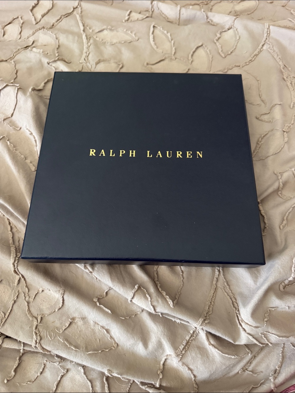 Ralph Lauren Navy Box with Gold Lettering